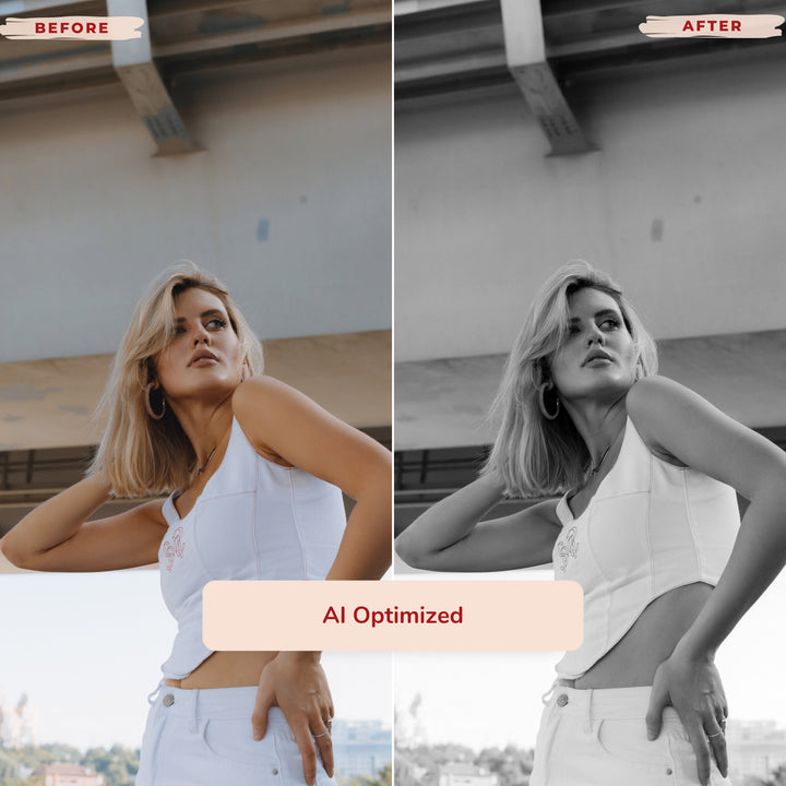 Ai-Optimized MONO MAGIC LIGHTROOM PRESETS