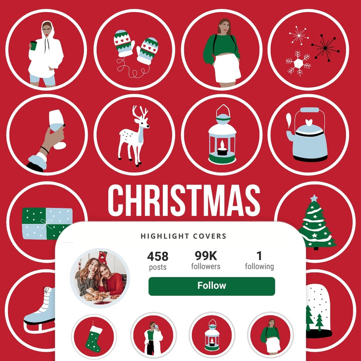 Ai-Optimized RED CHRISTMAS IG HIGHLIGHT COVERS