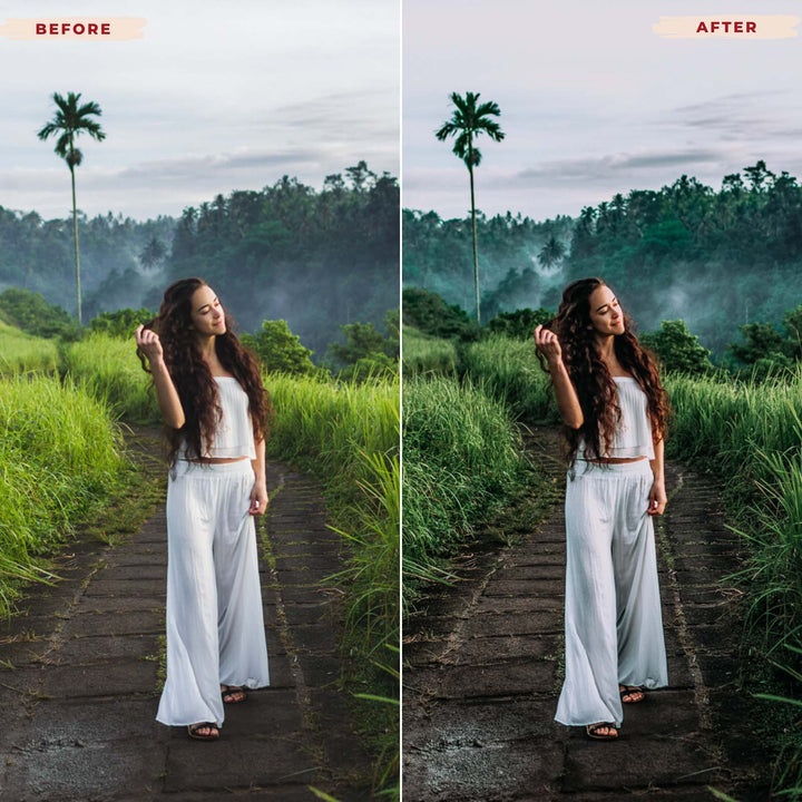 Before after results using Bali Lightroom Presets