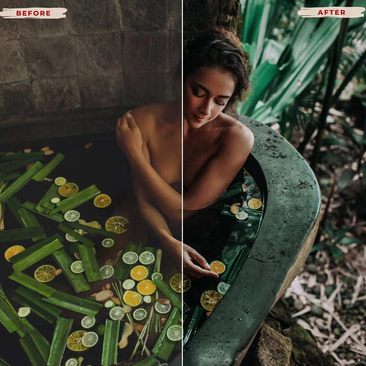 Before after results using Bali Lightroom Presets
