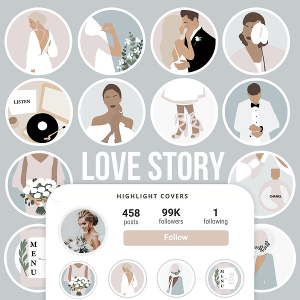 Ai-Optimized LOVE STORY IG HIGHLIGHT COVERS
