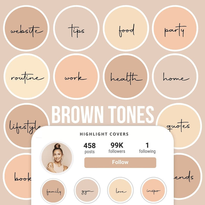 Ai-Optimized BROWN TONES IG HIGHLIGHT COVERS